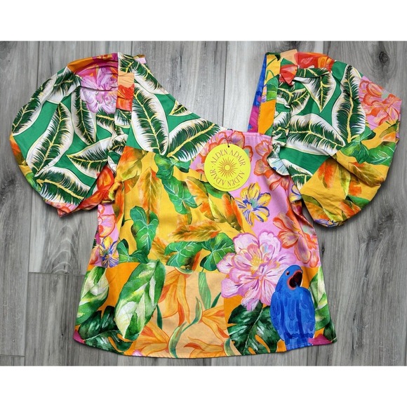 ALDEN ADAIR Layla Top In Santiago NWT Sz XS Tropical Vacation Resort $212 - Picture 4 of 8